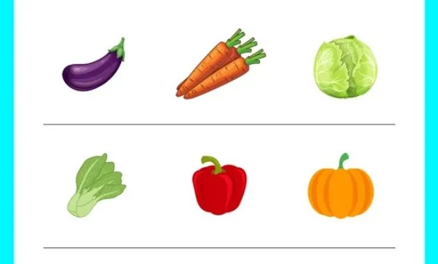 Worksheet Anak Seri Mengenal Sayuran