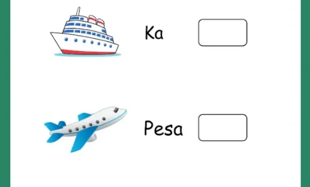 Worksheet Anak Seri kendaraan